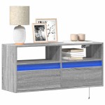 vidaXL Comodă TV de perete cu lumini LED, gri sonoma, 100x31x45 cm vidaXL Comodă TV de perete cu lumini LED, gri sonoma, 100x31x45 cm