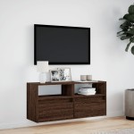 vidaXL Comodă TV de perete cu lumini LED, stejar maro, 100x31x45 cm vidaXL Comodă TV de perete cu lumini LED, stejar maro, 100x31x45 cm