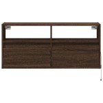 vidaXL Comodă TV de perete cu lumini LED, stejar maro, 100x31x45 cm vidaXL Comodă TV de perete cu lumini LED, stejar maro, 100x31x45 cm