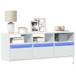 vidaXL Comodă TV de perete cu lumini LED, alb, 130x31x45 cm vidaXL Comodă TV de perete cu lumini LED, alb, 130x31x45 cm