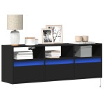 vidaXL Dulap TV de perete cu lumini LED negru 130x31x45 cm vidaXL Dulap TV de perete cu lumini LED negru 130x31x45 cm