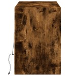 vidaXL Comodă TV de perete cu lumini LED, stejar fumuriu, 130x31x45 cm