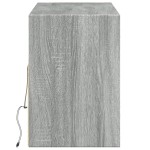 vidaXL Comodă TV de perete cu lumini LED, gri sonoma, 130x31x45 cm vidaXL Comodă TV de perete cu lumini LED, gri sonoma, 130x31x45 cm