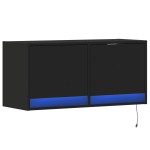 vidaXL Dulap TV de perete cu lumini LED negru 80x31x38 cm vidaXL Dulap TV de perete cu lumini LED negru 80x31x38 cm