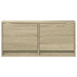 vidaXL Comodă TV de perete cu lumini LED, stejar sonoma, 80x31x38 cm vidaXL Comodă TV de perete cu lumini LED, stejar sonoma, 80x31x38 cm