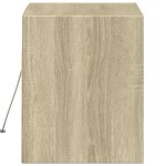 vidaXL Comodă TV de perete cu lumini LED, stejar sonoma, 80x31x38 cm vidaXL Comodă TV de perete cu lumini LED, stejar sonoma, 80x31x38 cm