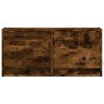 vidaXL Comodă TV de perete cu lumini LED, stejar fumuriu, 80x31x38 cm vidaXL Comodă TV de perete cu lumini LED, stejar fumuriu, 80x31x38 cm