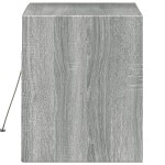 vidaXL Comodă TV de perete cu lumini LED, gri sonoma, 80x31x38 cm vidaXL Comodă TV de perete cu lumini LED, gri sonoma, 80x31x38 cm