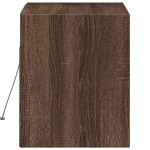 vidaXL Comodă TV de perete cu lumini LED, stejar maro, 80x31x38 cm vidaXL Comodă TV de perete cu lumini LED, stejar maro, 80x31x38 cm