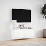vidaXL Comodă TV de perete cu lumini LED, alb, 100x31x38 cm vidaXL Comodă TV de perete cu lumini LED, alb, 100x31x38 cm