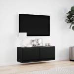 vidaXL Comodă TV de perete cu lumini LED, negru, 100x31x38 cm vidaXL Comodă TV de perete cu lumini LED, negru, 100x31x38 cm