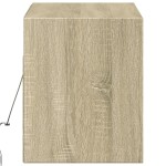 vidaXL Comodă TV de perete cu lumini LED, stejar sonoma, 100x31x38 cm vidaXL Comodă TV de perete cu lumini LED, stejar sonoma, 100x31x38 cm