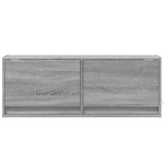 vidaXL Comodă TV de perete cu lumini LED, gri sonoma, 100x31x38 cm vidaXL Comodă TV de perete cu lumini LED, gri sonoma, 100x31x38 cm