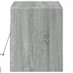 vidaXL Comodă TV de perete cu lumini LED, gri sonoma, 100x31x38 cm vidaXL Comodă TV de perete cu lumini LED, gri sonoma, 100x31x38 cm
