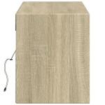 vidaXL Comodă TV de perete cu lumini LED, stejar sonoma, 140x31x38 cm