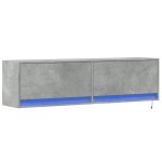 vidaXL Comodă TV de perete cu lumini LED, gri beton, 140x31x38 cm vidaXL Comodă TV de perete cu lumini LED, gri beton, 140x31x38 cm