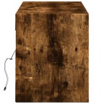 vidaXL Comodă TV de perete cu lumini LED, stejar fumuriu, 140x31x38 cm vidaXL Comodă TV de perete cu lumini LED, stejar fumuriu, 140x31x38 cm