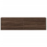 vidaXL Comodă TV de perete cu lumini LED, stejar maro, 140x31x38 cm vidaXL Comodă TV de perete cu lumini LED, stejar maro, 140x31x38 cm