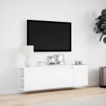 vidaXL Dulap TV de perete cu lumini LED, alb, 135x31x39,5 cm vidaXL Dulap TV de perete cu lumini LED, alb, 135x31x39,5 cm