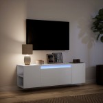 vidaXL Dulap TV de perete cu lumini LED, alb, 135x31x39,5 cm vidaXL Dulap TV de perete cu lumini LED, alb, 135x31x39,5 cm