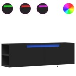 vidaXL Dulap TV de perete cu lumini LED, negru, 135x31x39,5 cm vidaXL Dulap TV de perete cu lumini LED, negru, 135x31x39,5 cm