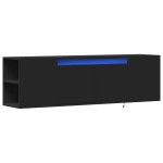 vidaXL Dulap TV de perete cu lumini LED, negru, 135x31x39,5 cm vidaXL Dulap TV de perete cu lumini LED, negru, 135x31x39,5 cm