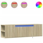 vidaXL Dulap TV de perete cu lumini LED, stejar sonoma, 135x31x39,5 cm vidaXL Dulap TV de perete cu lumini LED, stejar sonoma, 135x31x39,5 cm