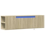 vidaXL Dulap TV de perete cu lumini LED, stejar sonoma, 135x31x39,5 cm vidaXL Dulap TV de perete cu lumini LED, stejar sonoma, 135x31x39,5 cm
