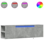 vidaXL Dulap TV de perete cu lumini LED, gri beton, 135x31x39,5 cm vidaXL Dulap TV de perete cu lumini LED, gri beton, 135x31x39,5 cm