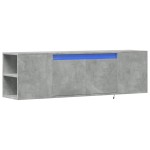 vidaXL Dulap TV de perete cu lumini LED, gri beton, 135x31x39,5 cm vidaXL Dulap TV de perete cu lumini LED, gri beton, 135x31x39,5 cm