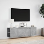 vidaXL Dulap TV de perete cu lumini LED, gri beton, 135x31x39,5 cm vidaXL Dulap TV de perete cu lumini LED, gri beton, 135x31x39,5 cm