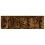 vidaXL Comodă TV perete cu lumini LED, stejar fumuriu, 135x31x39,5 cm