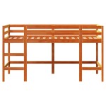 vidaXL Pat etajat copii cu scară maro ceruit 80x200 cm lemn masiv pin vidaXL Pat etajat copii cu scară maro ceruit 80x200 cm lemn masiv pin