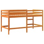 vidaXL Pat etajat copii cu scară maro ceruit 90x190 cm lemn masiv pin vidaXL Pat etajat copii cu scară maro ceruit 90x190 cm lemn masiv pin