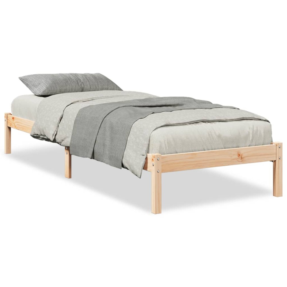 vidaXL Cadru de pat foarte lung fără saltea, 90x220 cm, lemn masiv pin