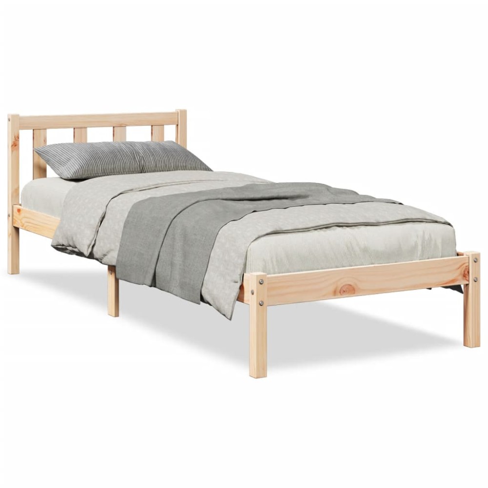 vidaXL Cadru de pat foarte lung fără saltea, 90x220 cm, lemn masiv pin