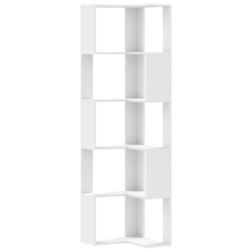 vidaXL Bibliotecă 5 niveluri alb 50x50x179cm lemn prelucrat