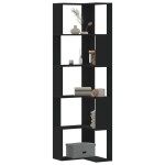 vidaXL Bibliotecă 5 niveluri negru 50x50x179cm lemn prelucrat vidaXL Bibliotecă 5 niveluri negru 50x50x179cm lemn prelucrat