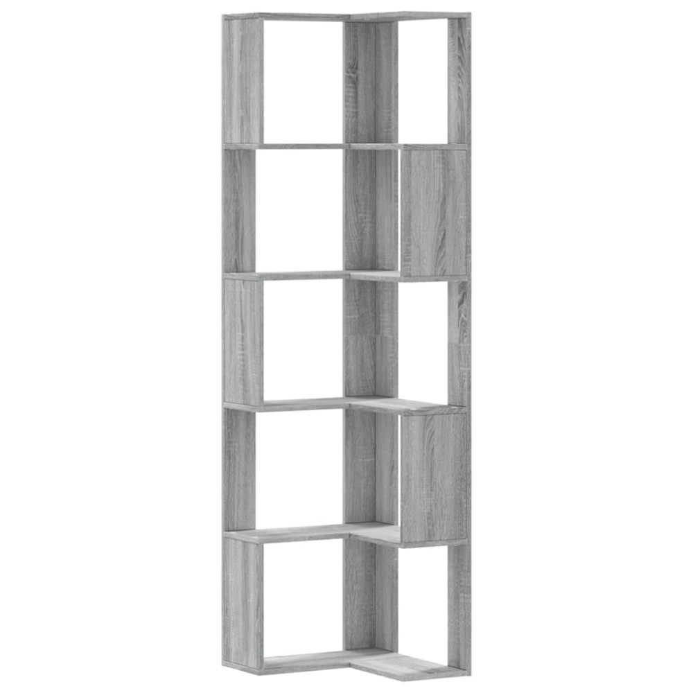 vidaXL Bibliotecă cu 5 niveluri gri sonoma 50x50x179 cm lemn prelucrat