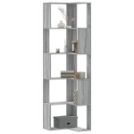vidaXL Bibliotecă cu 5 niveluri gri sonoma 50x50x179 cm lemn prelucrat vidaXL Bibliotecă cu 5 niveluri gri sonoma 50x50x179 cm lemn prelucrat