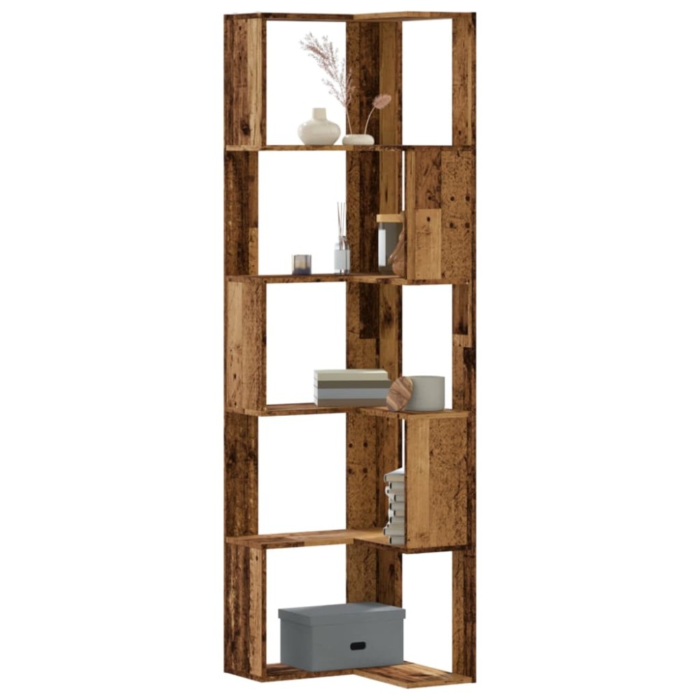 vidaXL Bibliotecă 5 niveluri lemn vechi 50x50x179cm lemn prelucrat