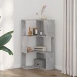 vidaXL Bibliotecă 3 niveluri gri beton 50x50x102 cm lemn prelucrat