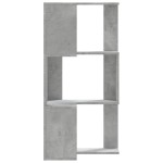 vidaXL Bibliotecă 3 niveluri gri beton 50x50x102 cm lemn prelucrat