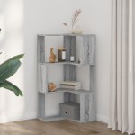 vidaXL Bibliotecă cu 3 niveluri gri sonoma 50x50x102 cm lemn prelucrat vidaXL Bibliotecă cu 3 niveluri gri sonoma 50x50x102 cm lemn prelucrat