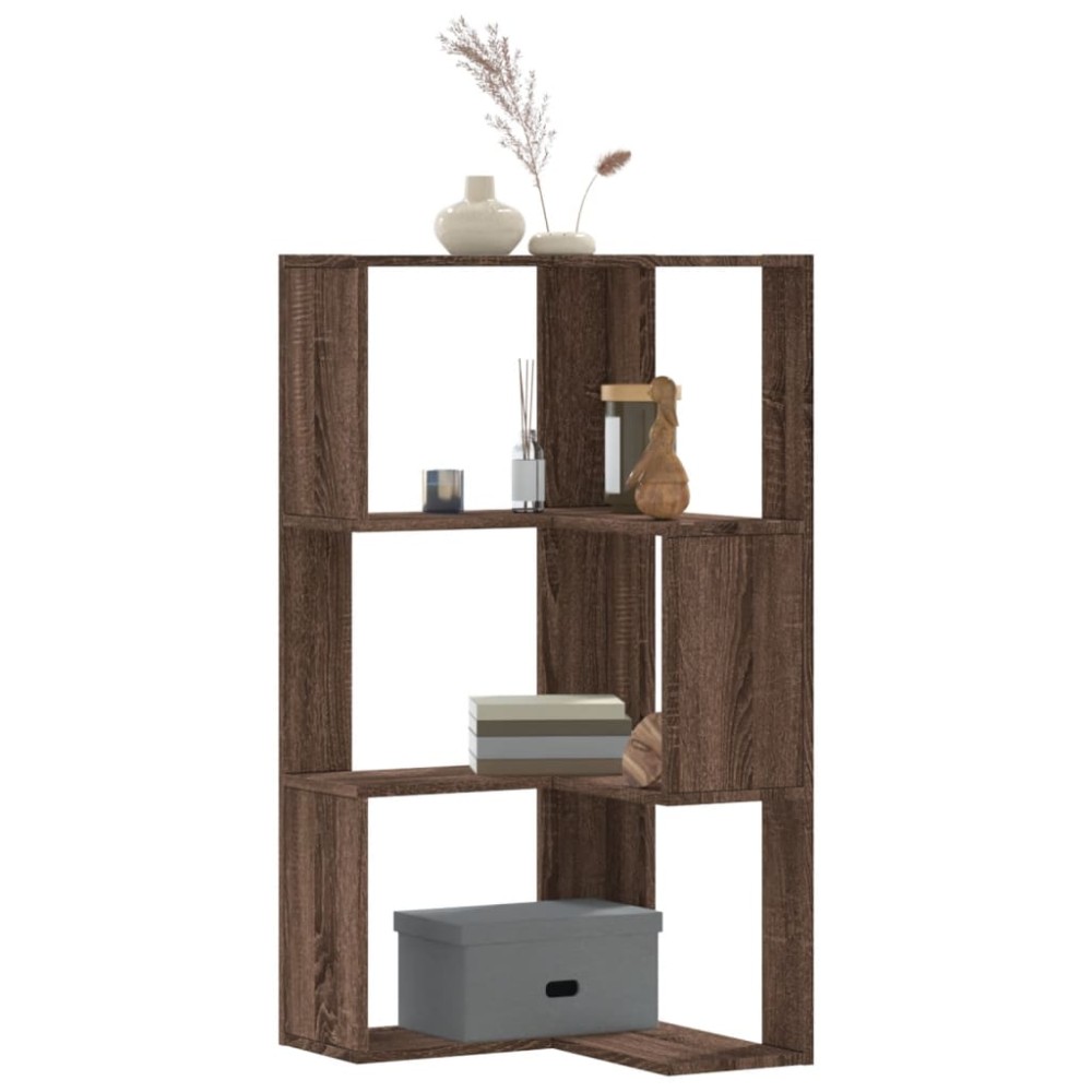 vidaXL Bibliotecă 3 niveluri stejar maro 50x50x102 cm lemn prelucrat