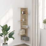 vidaXL Raft colțar perete stejar sonoma 36,5x36,5x140cm lemn prelucrat vidaXL Raft colțar perete stejar sonoma 36,5x36,5x140cm lemn prelucrat