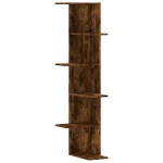 vidaXL Raft colț perete stejar fumuriu 36,5x36,5x140cm lemn prelucrat vidaXL Raft colț perete stejar fumuriu 36,5x36,5x140cm lemn prelucrat