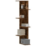 vidaXL Raft colț perete stejar fumuriu 36,5x36,5x140cm lemn prelucrat vidaXL Raft colț perete stejar fumuriu 36,5x36,5x140cm lemn prelucrat