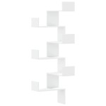 vidaXL Raft colțar perete alb 45x45x147 cm lemn prelucrat