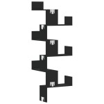 vidaXL Raft colțar perete negru 45x45x147 cm lemn prelucrat